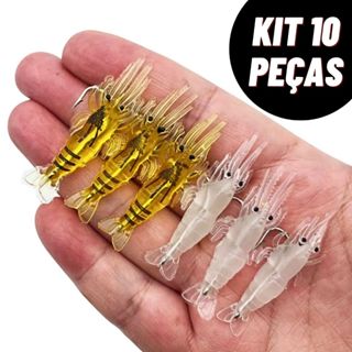 Isca De Camarão Macia 4,5cm Iscas Simuladas Para Pesca De Tucunaré Equipamento De Anzol em Oferta na Shopee