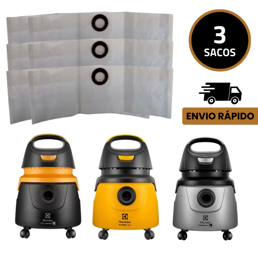 Imagem 3 Sacos Aspirador Electrolux FLEX | A10 | A13 | AWD01 | AQP | GT 20N/30N/200/2000/3000 | e Mais