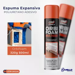 Espuma Expansiva Poliuretano Adesivo Orbifoam 320g 500ml