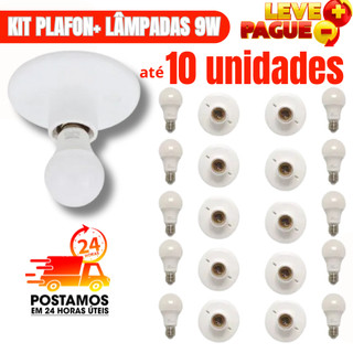 luminação Lâmpada de led e Plafon kit Soquete para lâmpada Plafon  e Lâmpada 9w 6.500K até 10 UN