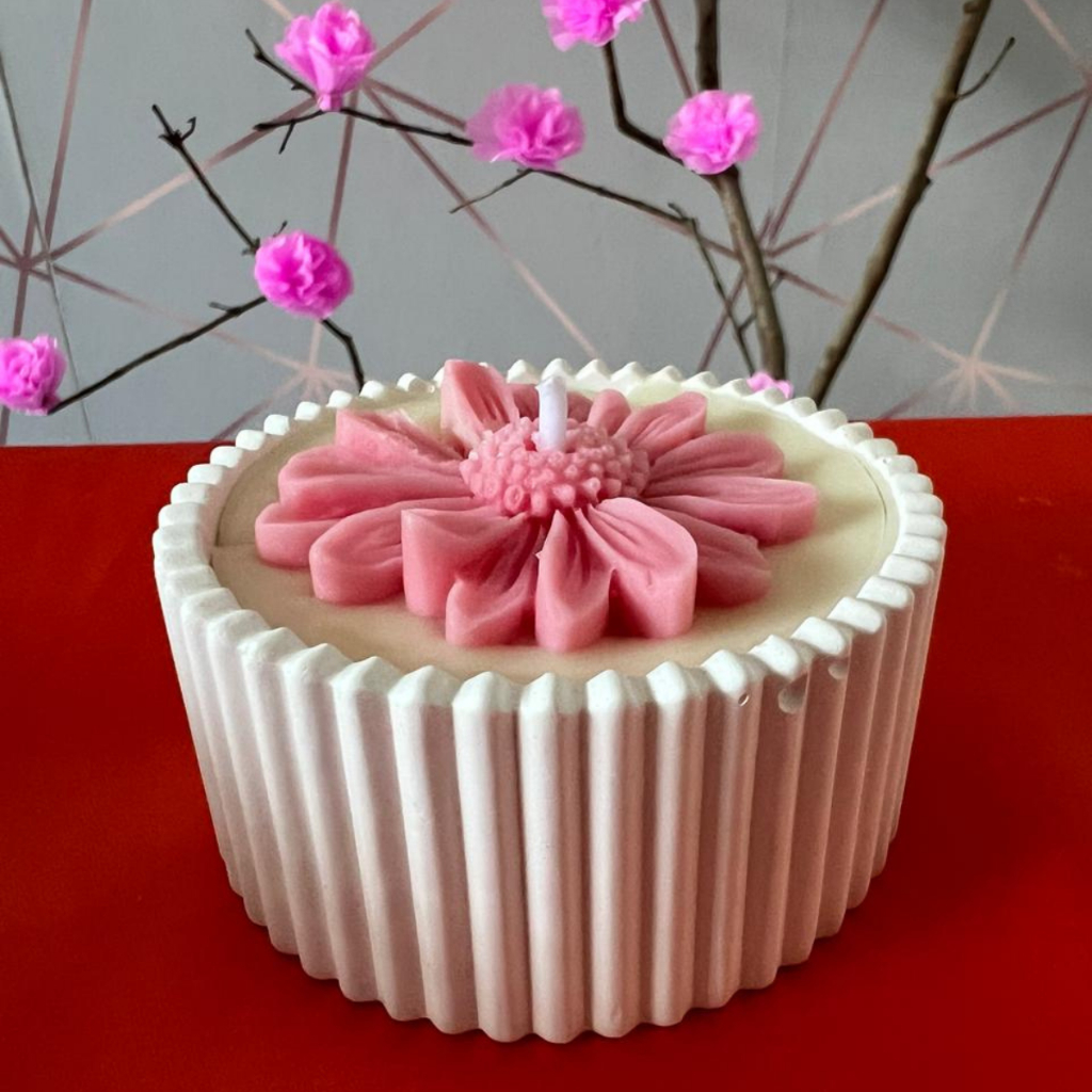 Imagem Vela Aromática 150g no Pote de Gesso Artesanal | Cera 100% Vegetal | Presente Criativo & Decoração