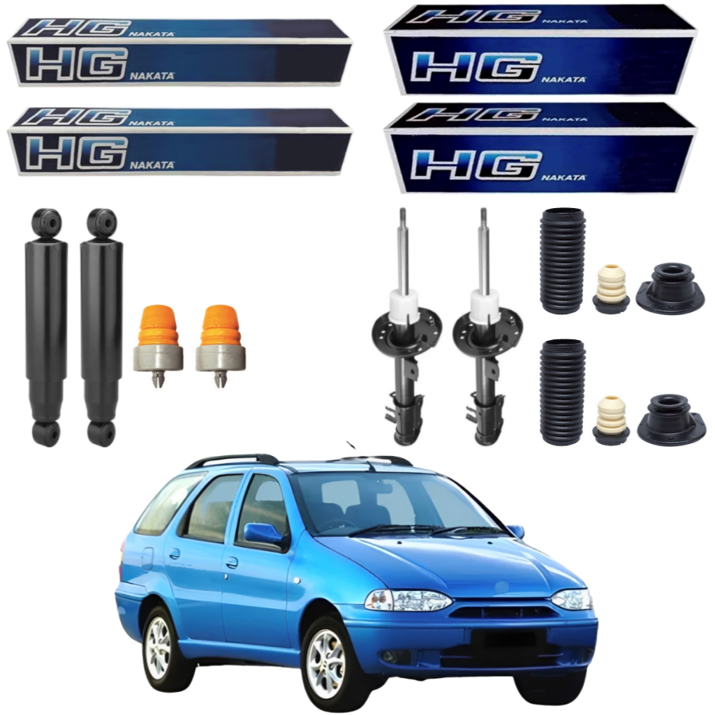 KIT 4 AMORTECEDOR PALIO WEEKEND 96 A 2000 ORIGINAL NAKATA + KITS