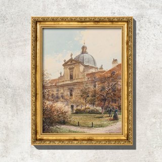 Quadro - Igreja das Irmãs Salesianas em Viena - Richard Moser - Moldura em Madeira em Oferta na Shopee