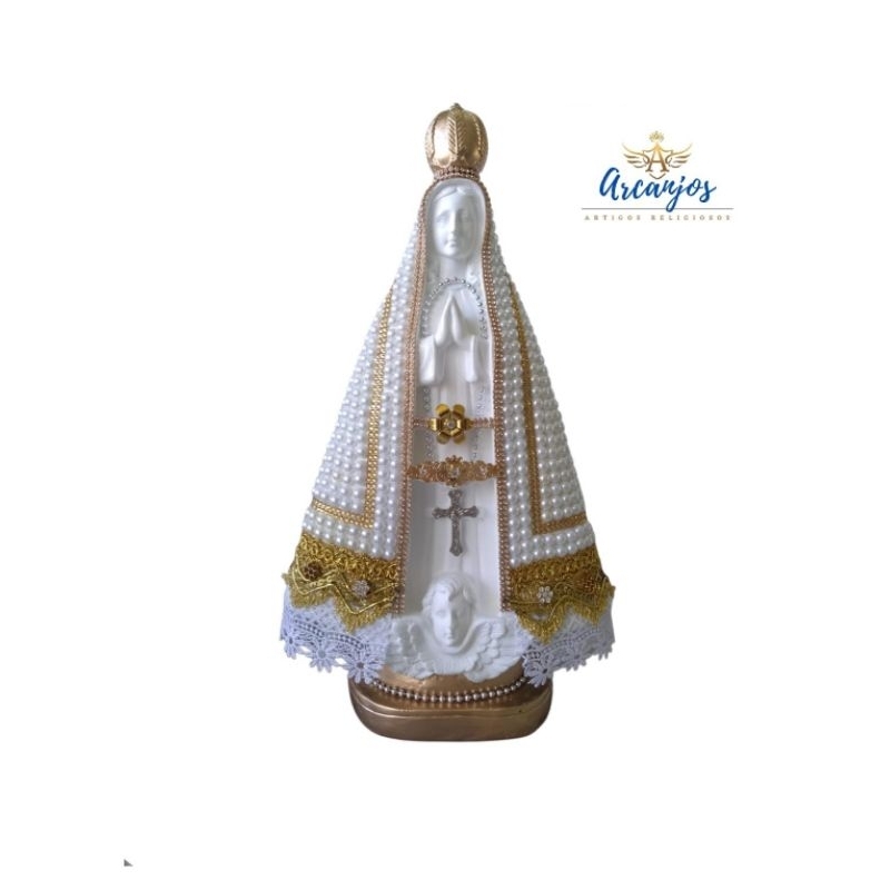 Imagem Nossa Senhora Aparecida de 40 cm Pérolas Casamento