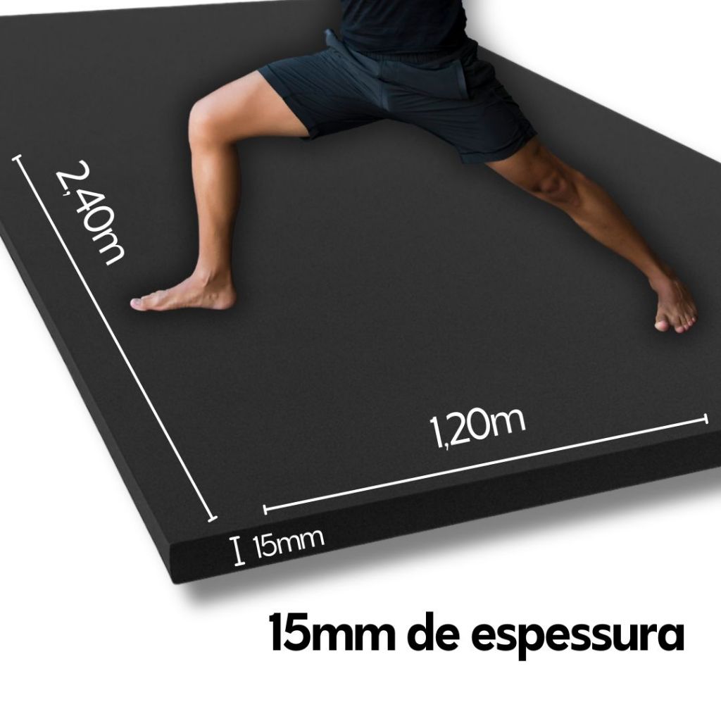 Colchonete EVA Premium GRANDE Exercícios 2,30m x 1,20m x 15mm | Tapete Yoga | Atividades Físicas, Piso, Academia, Tatame