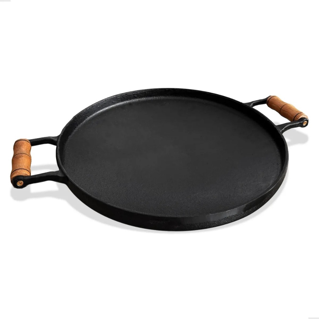 Paellera Frigideira Tacho Disco De Arado Paeja Paejera Panela Ferro Fundido Preto Restaurante 45cm