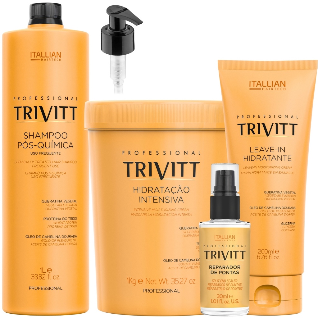 Trivitt Shampoo 1l+ Mascara 1kg+leave-in + Reparador - Beauty