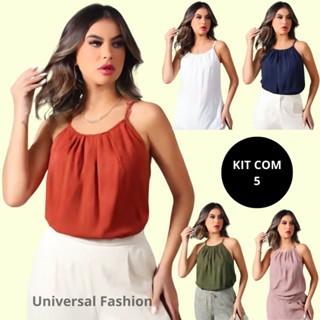 Kit Blusinhas De Alça Soltinha Bata Fresquinha Para O Verão Qualidade Premium em Oferta na Shopee