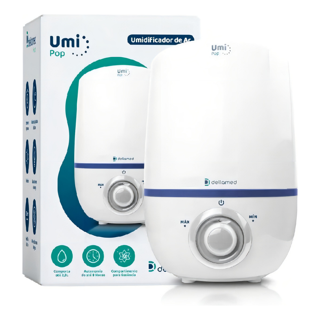 Umidificador De Ar Ultrassônico Umi Pop Health 2,3l Dellamed Cor Branco