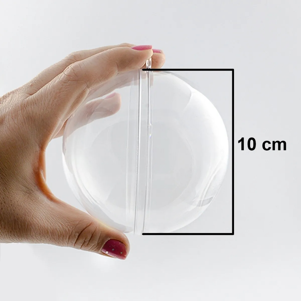 5/10/15 Bola Esfera acrílica de 10cm transparente para lembrancinha e decoração de natal e etc em Oferta na Shopee