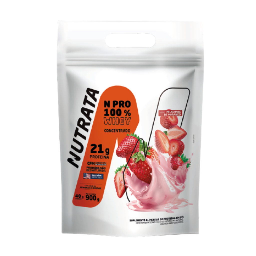 Detalhes do Kit Whey NPRO 100% Concentrado Refil 900g + Creatina Up 300g Pote - Nutrata
