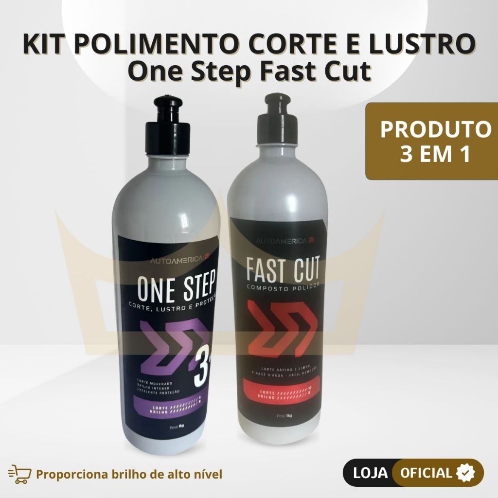 Kit Polimento Corte Refino Lust Autoamerica One Step Fast Cut em Oferta na Shopee