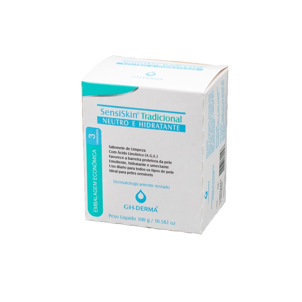 Sabonete SensiSkin Tradicional Neutro e Hidratante 3 unidades x 100g - GHDERMA