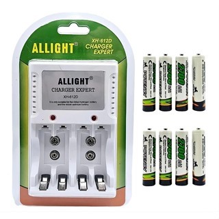 Kit Carregador de Pilhas AA(Grossa), AAA(Palito) ,Bateria 9V Universal Bivolt
