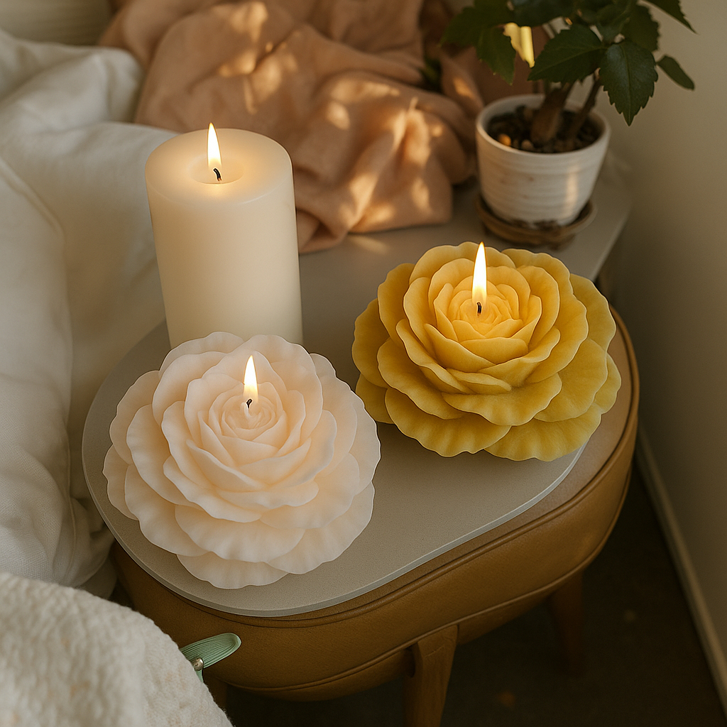Vela Flor Rosa Peônia 100g dia namorados Kit 10 Unidades Premium Eventos Decoração Lembrancinhas Romântica