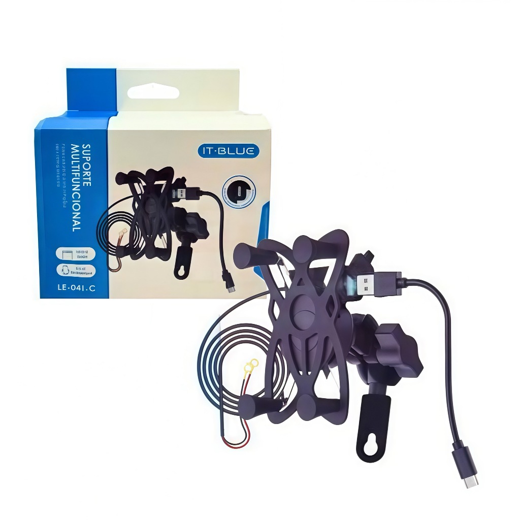 Suporte De Celular para Moto e Bicicleta Multifuncional Com Função de carregamento LE-041-C