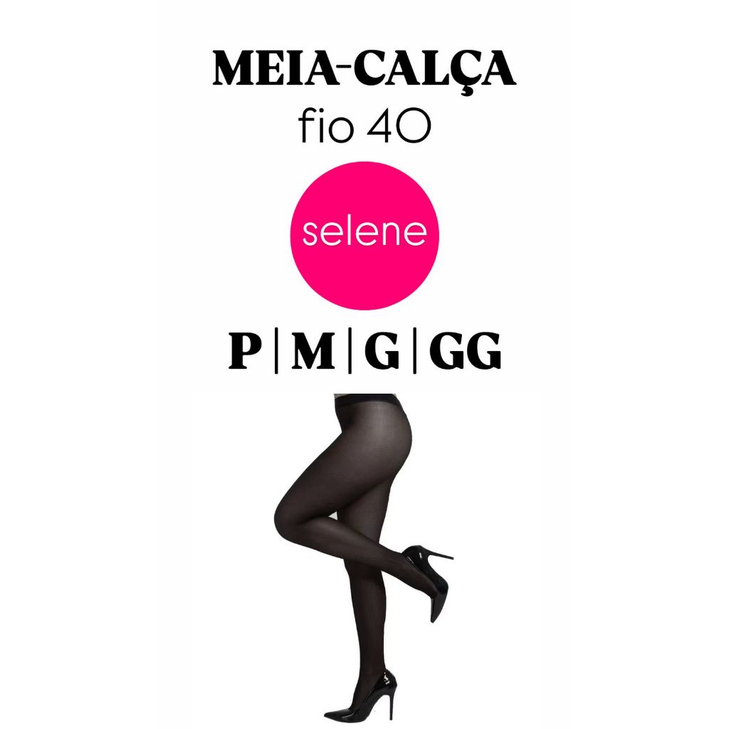 Meia Calça Fio 40 Selene Preta E Natural / P Ao Plus Size