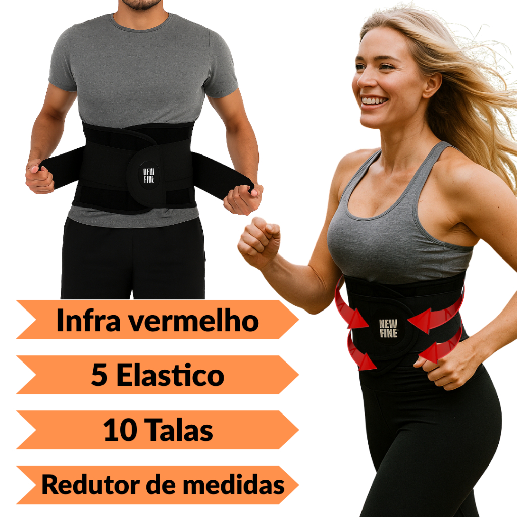 Cinta modeladora 5 elastico 10 talas cinta para as costas, redutor de medidas
