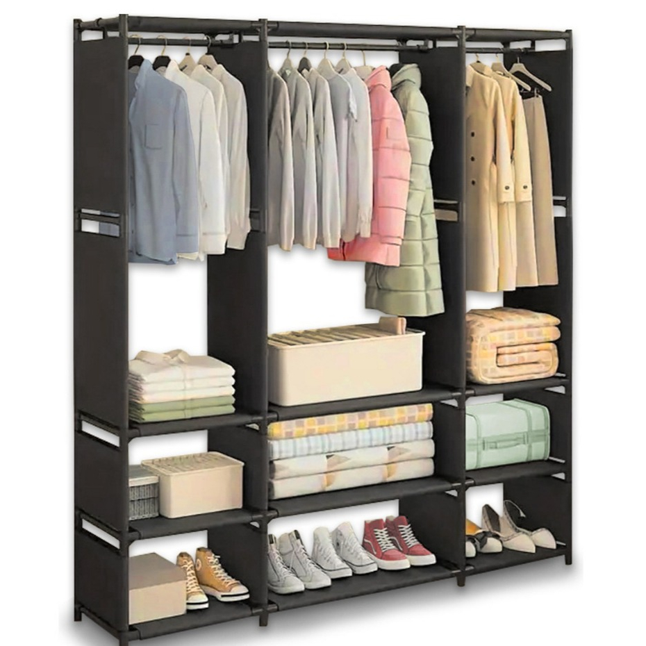 Guarda Roupa Dobrável Organizador De Roupas Portátil Multiuso Armário Organizador de Roupas Sapatos Arara Multiuso