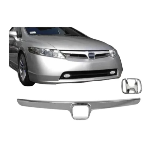 Friso Grade Cromado New Civic 2007 2008 E Emblema