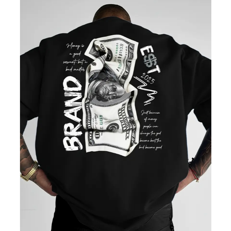 Camiseta Streetwear Money Gringo O dinheiro é um bom servo, mas um mau mestre Novo!