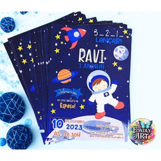 Convite para aniversário (20 a 50 unidades) - Qualquer tema desejado - 10x14cm em Oferta na Shopee