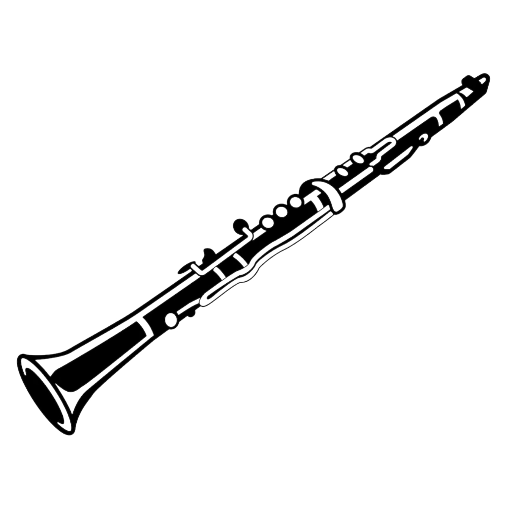 Aplique de Parede vazado Mdf Quadro Decorativo Clarinete instrumento sopro