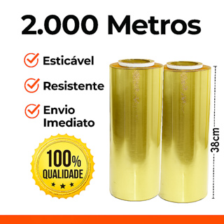 Kit 2 Rolos Bobina Plastica de Filme PVC 38cm x 1000 metros em Oferta na Shopee