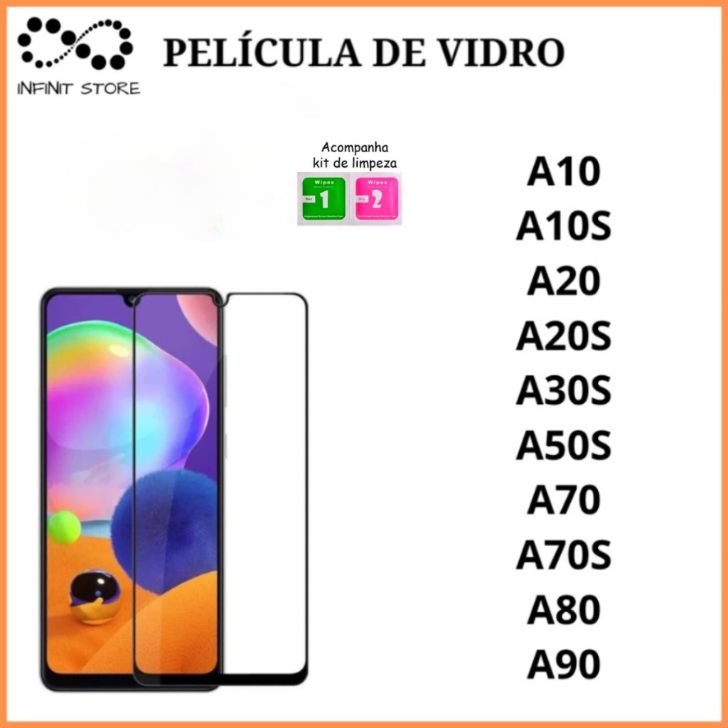 Película De Vidro 3D Temperado Para Samsung A10 A10S A20 A20S A30 A30S A50 A50S A70 A70S