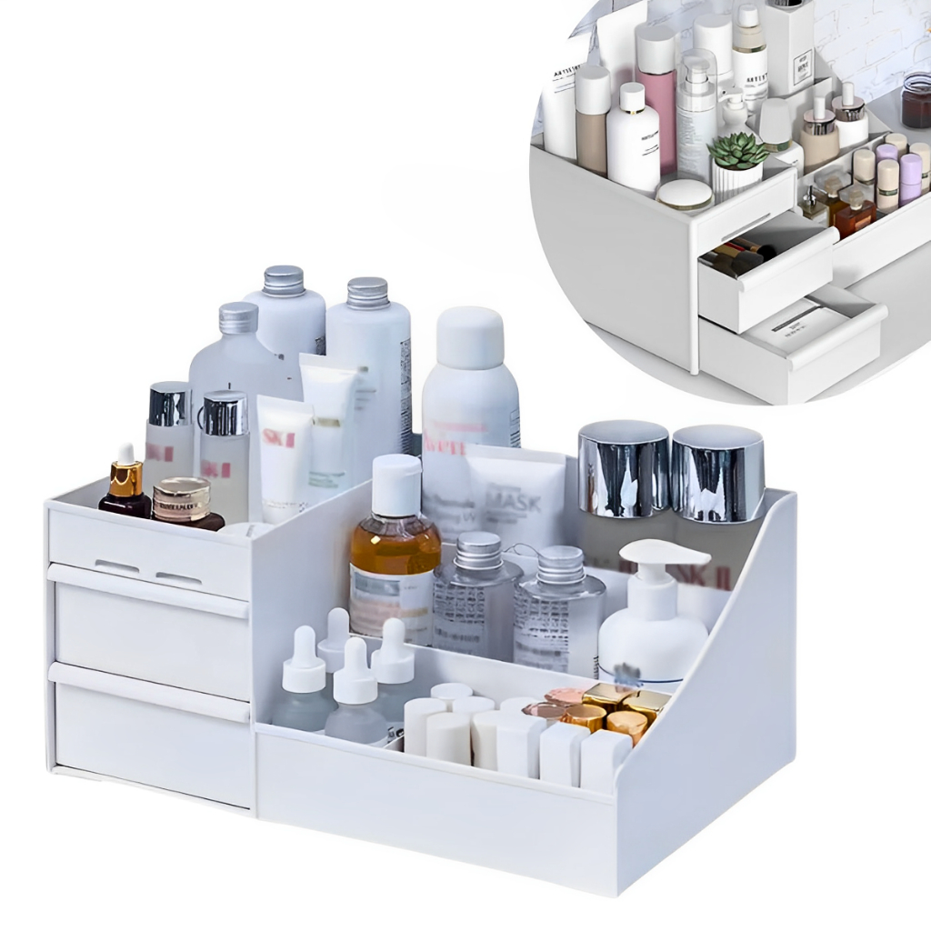 Organizador de Mesa Cosméticos Maquiagem Escritório Porta Treco Multiuso Gaveta Porta Caneta Objetos
