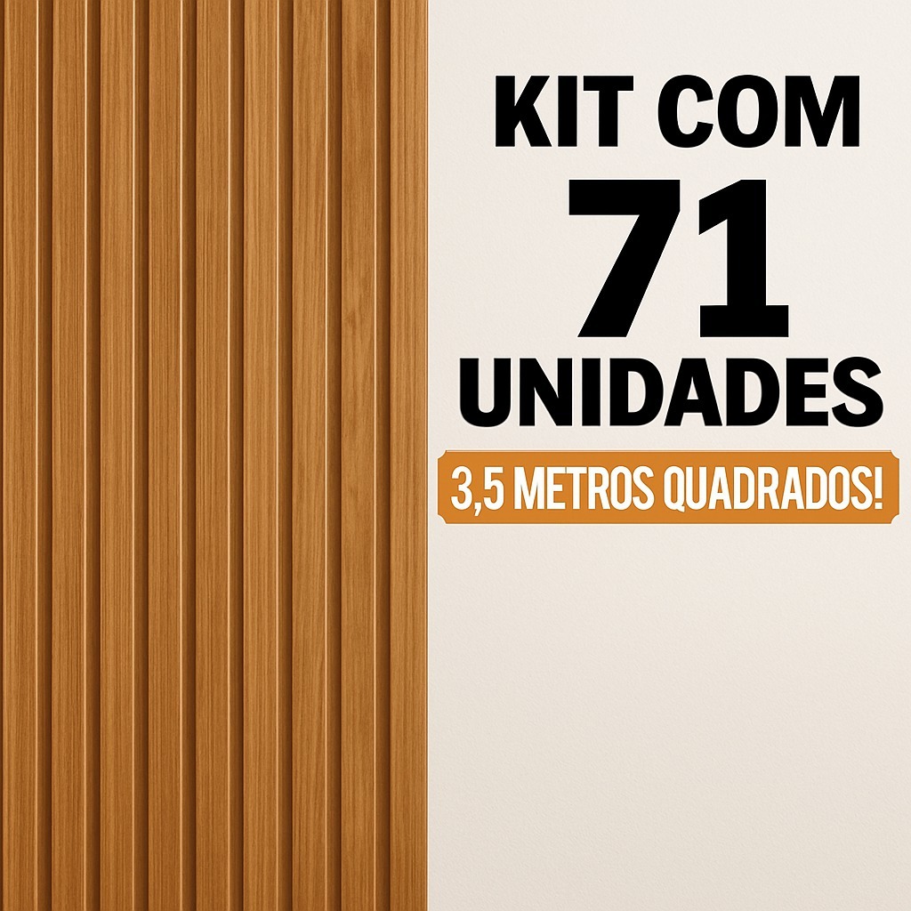 Kit com 71 unidades - Revestimento MDF 45x11cm Decorativo Moderno Parede 3,5 metros quadrados