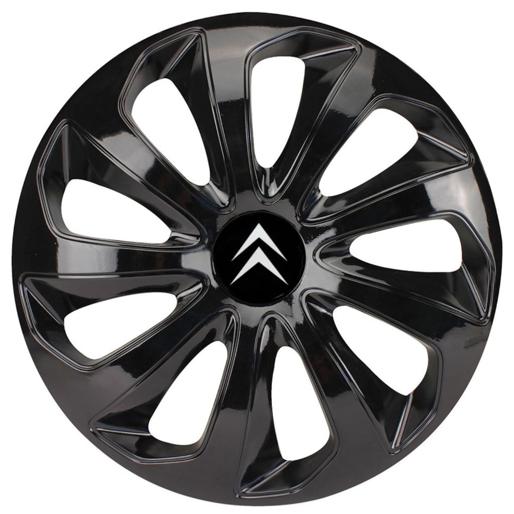 Jogo Calota Velox Black Aro 13 14 15 C3 C3 Aircross C4 C4 Pallas C4 Lounge Xsara Picasso