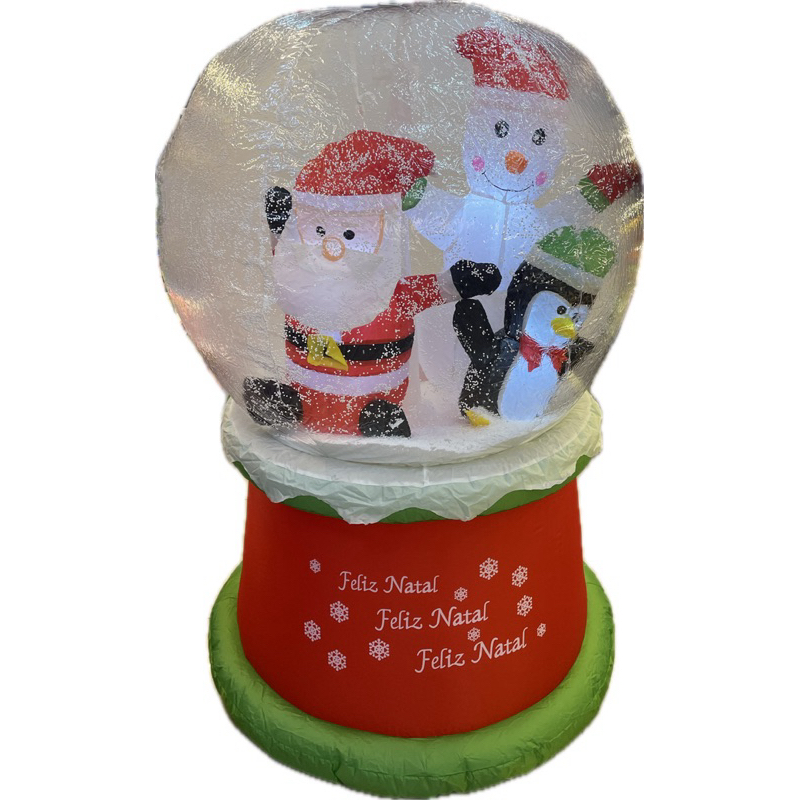 Globo De Neve Grande Papai Noel Boneco Neve Pinguim Inflável Decoração Natal