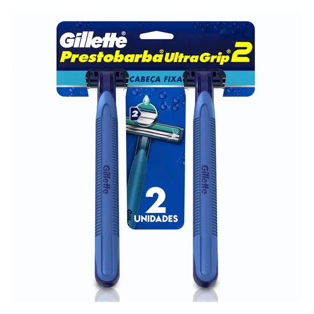 Aparelho de Barbear Barbeador Gillette UltraGrip2  Cabeça Fixa 2 Unidades