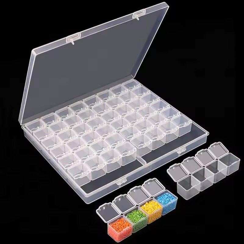 Caixa organizadora multiuso. 56 divisórias, Caixa para miçangas, remédios e acessórios em Oferta na Shopee