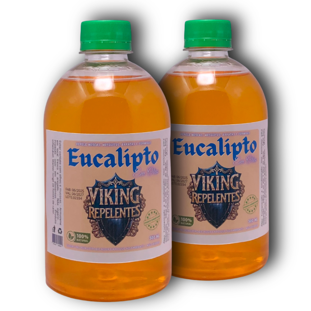 ÓLEO NATURAL DE EUCALIPTO CONCENTRADO 2X500ML - REPELENTE DE AMBIENTE
