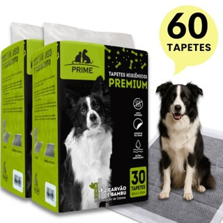 Kit 60 Tapetes Higiênicos Prime Carvão Ativado 80x60 - Gel Ultra Absorvente | Cães | Anti-Odor em Oferta na Shopee