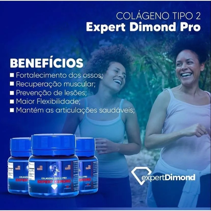 1pote Expert Dimond colágeno t2 articulação pote com 10 cápsulas — imagem 2 de 2