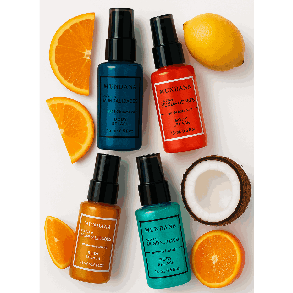 Pocket Body Splash Mundalidade – Kit com 4 fragrâncias exclusivas (4x15ml)