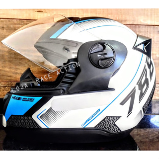Capacete de Moto Masculino Fechado Azul e Branco Pro Tork G6 em Oferta na Shopee