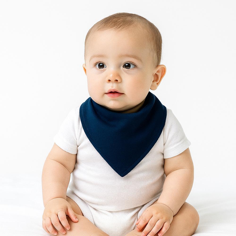 Kit 5 babador bandana impermeável de malha 100% algodão tripla camada cores sortidas em Oferta na Shopee