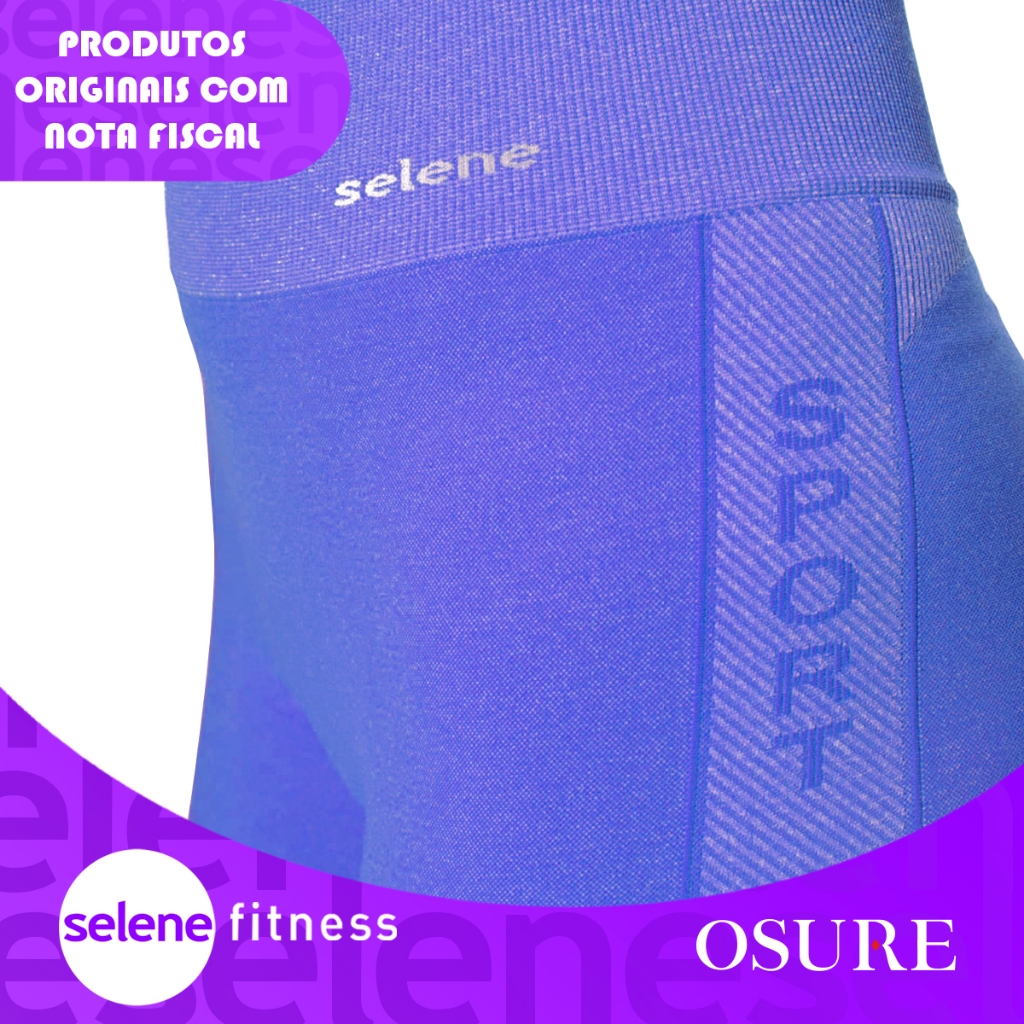 Calça Legging Selene Feminina Poliamida Sem Costura Fitness Academia Cós Alto Sem Transparência · foto 2