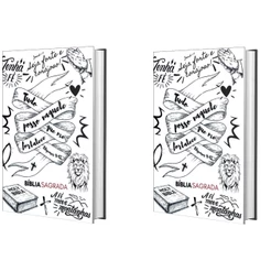 Kit Biblia Sagrada NVI | Jovem Cristao Branca | Capa Dura 2 Unidades
