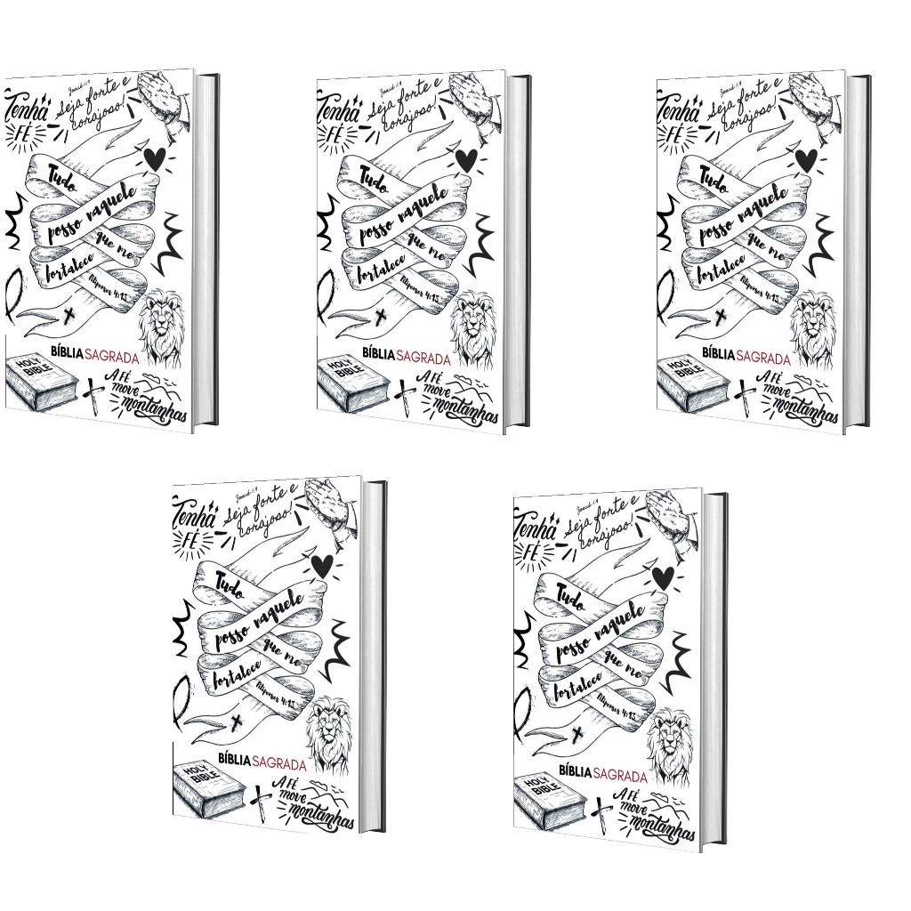 Kit Bíblia Sagrada NVI | Jovem Cristao Branca | Capa Dura | 5 Unidades em Oferta na Shopee