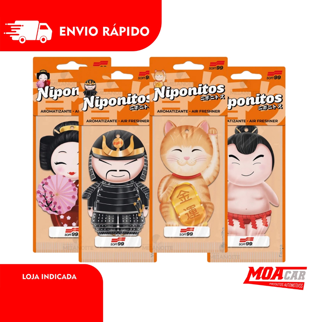 Niponitos Aromatizante Cheirinho para Carro Samurai Premium Ação Contínua 40 Dias - Soft99