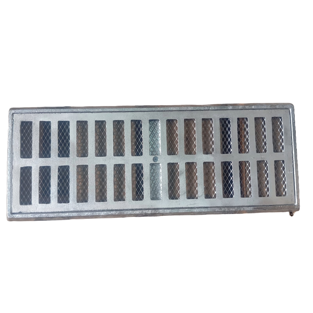 Ralo linear 15x50 cm com tela anti inseto e acabamento anti inseto em aluminio
