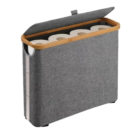 Cesta De Armazenamento De Papel Higiênico Capacidade Dobrável Tampa Para Organizador Do Banheiro ( TRC1011)
