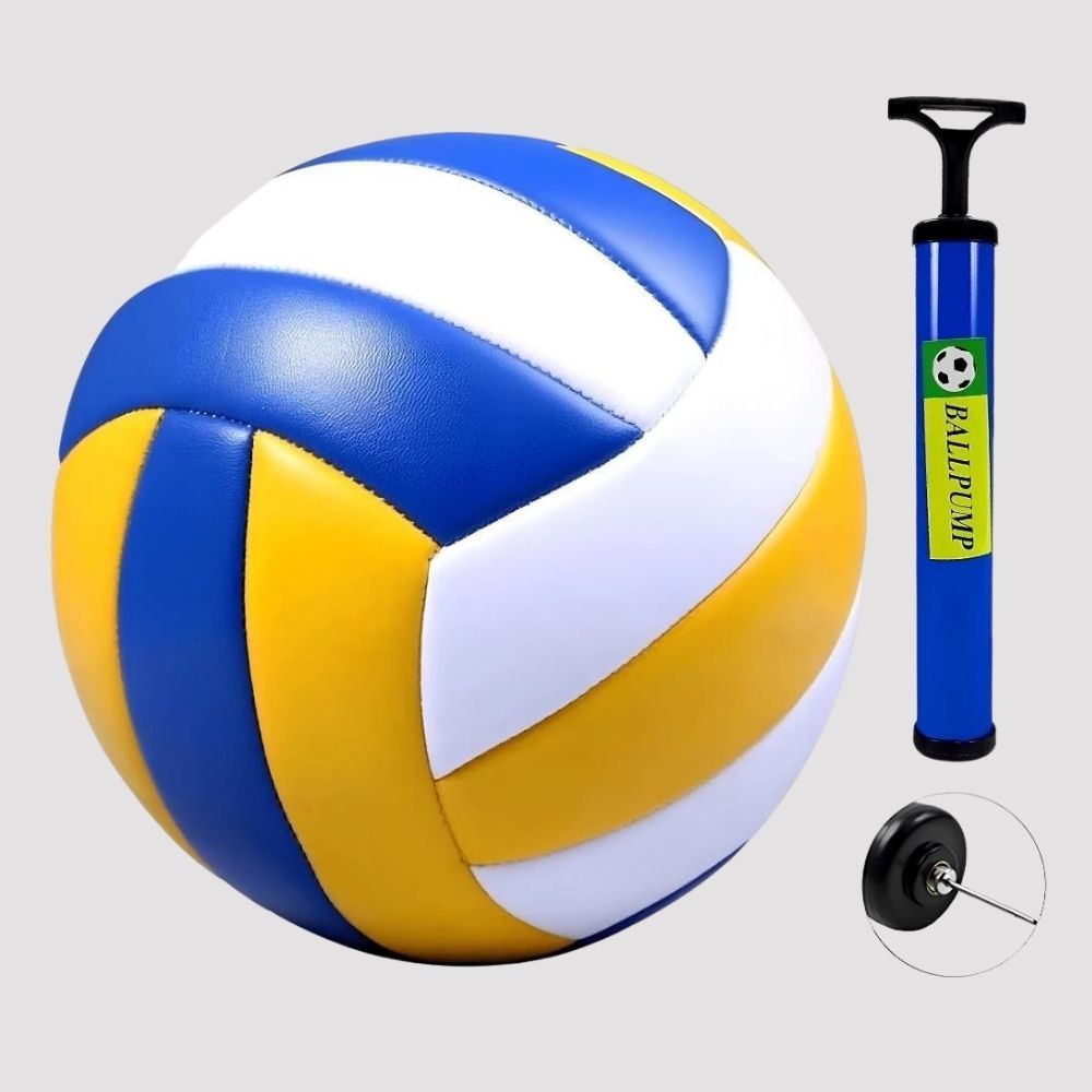 Kit Bola de Vôlei Oficial Nº 5 + Bomba de Ar Original Voleibol Infantil e Adulto