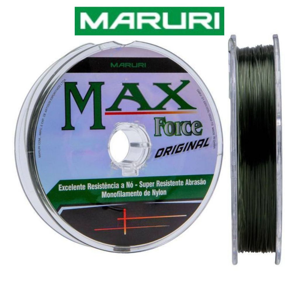 Linha de Pesca Maruri Max Force 100m - Fio de Nylon Monofilamento Verde Carretel com 100 metros