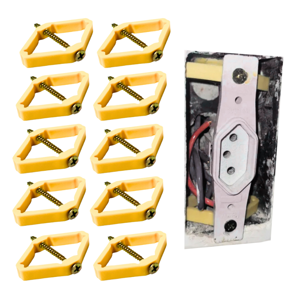 KIT 10 Reparo De Abas Salva caixinha Tomada de luz 4x2 caixa interrumptor em Oferta na Shopee
